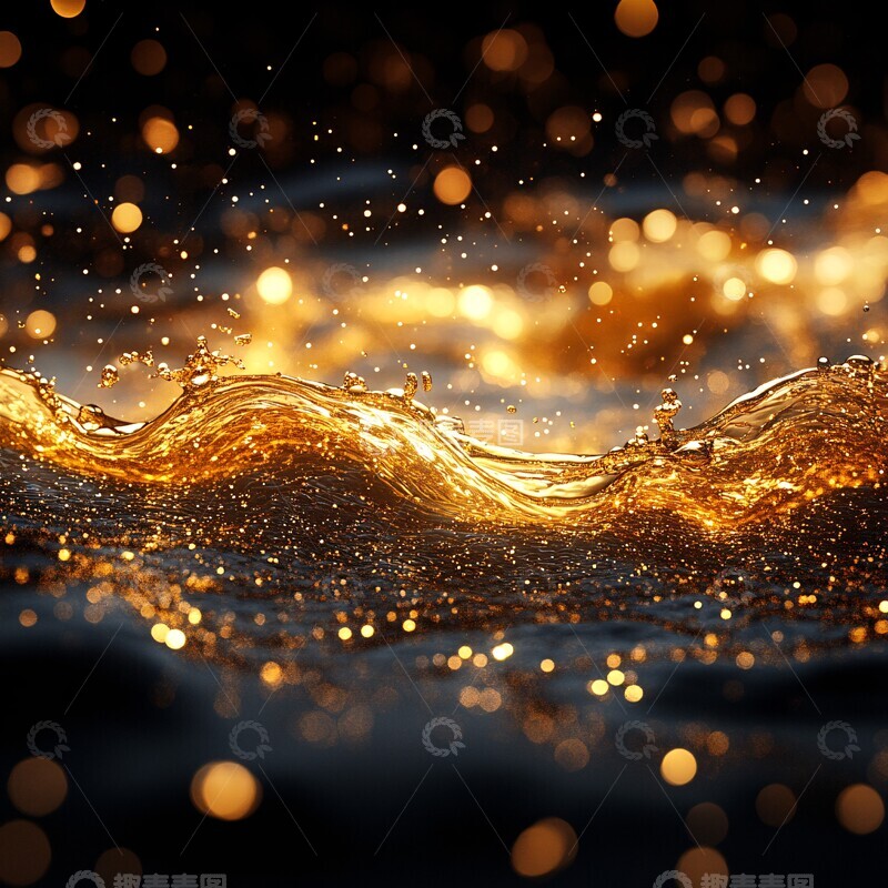 高清大图下载【趣麦麦图】黑底金纹背景图案设计3