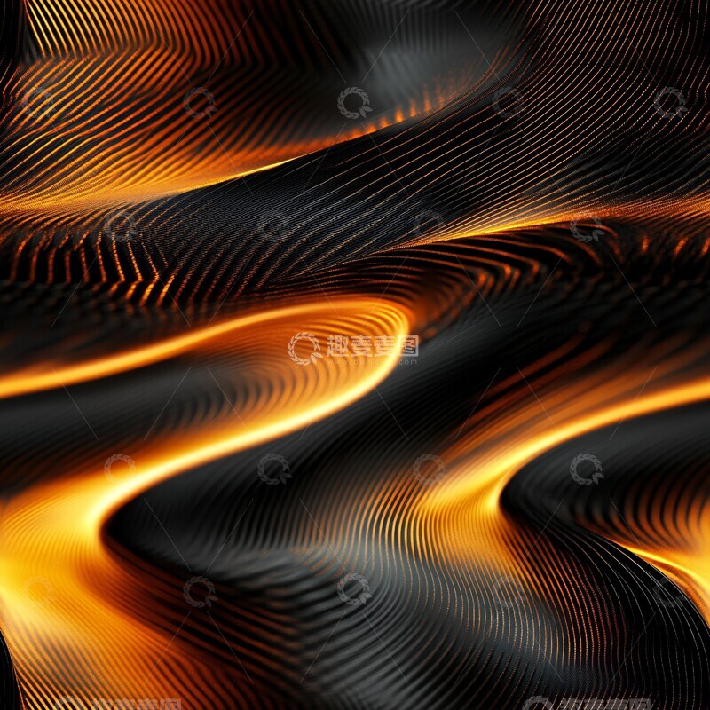 高清大图下载【趣麦麦图】曲线金色背景图3