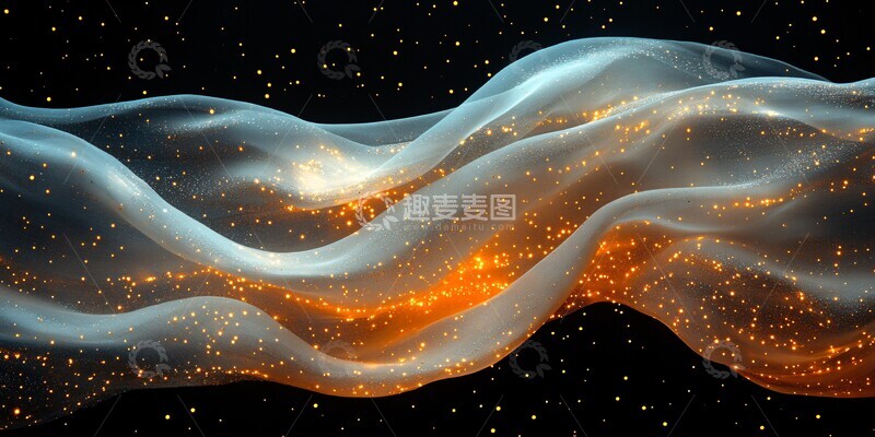 高清大图下载【趣麦麦图】金白黑丝带飘舞2