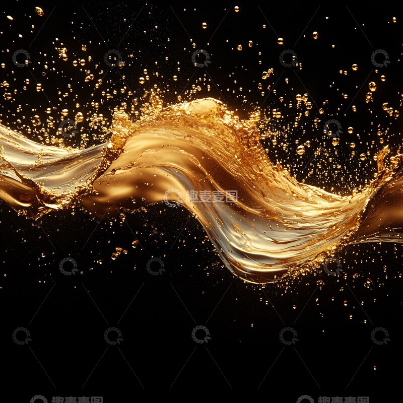 高清大图下载【趣麦麦图】黑底金纹背景图案设计2