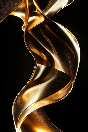 金色丝带流线