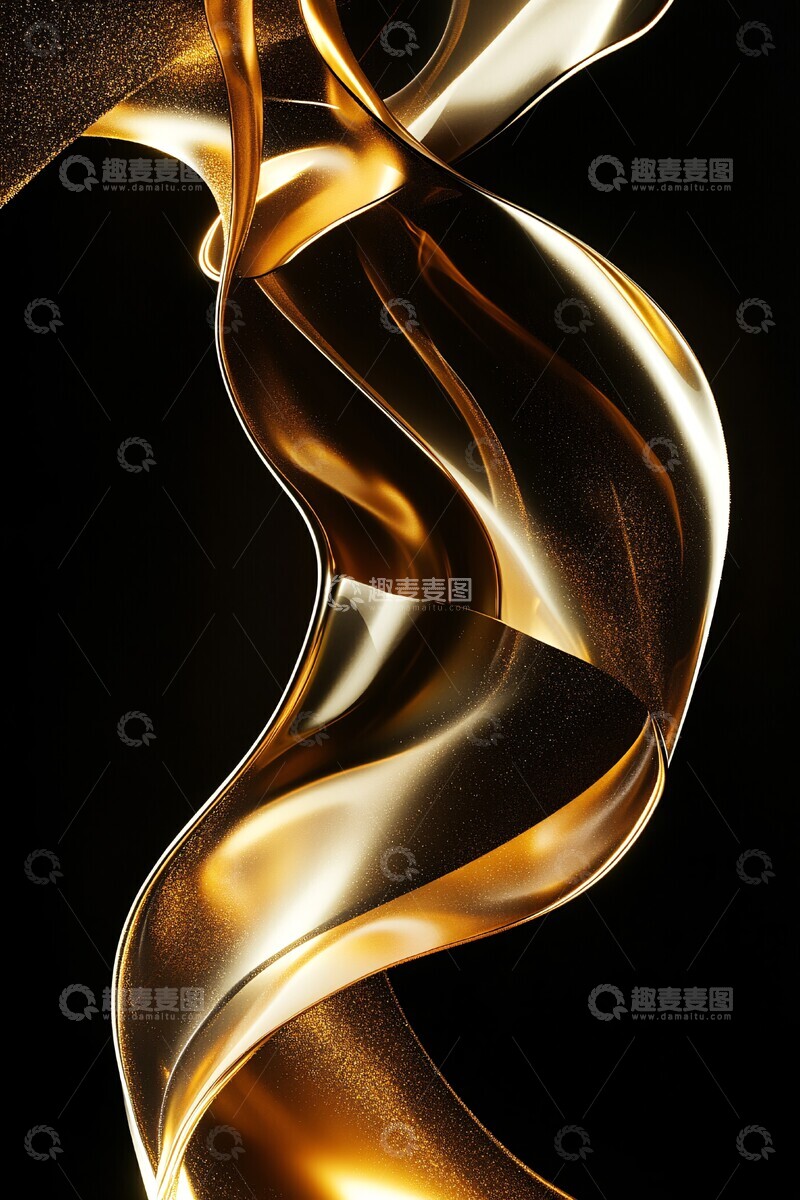 金色丝带流线