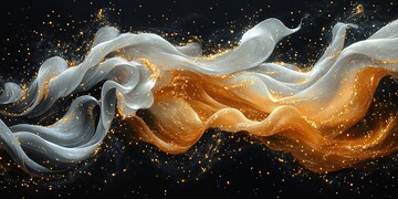 金白黑丝带飘舞