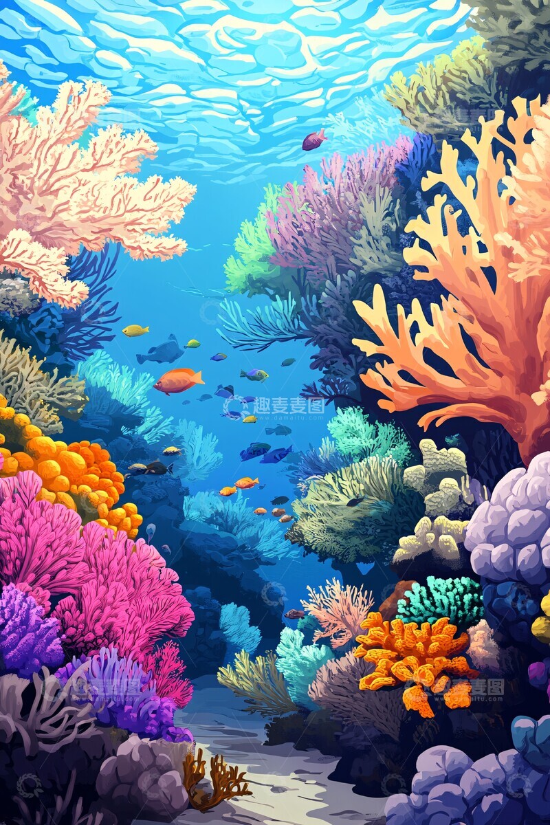 高清大图下载【趣麦麦图】珊瑚礁世界珊瑚礁石海洋
