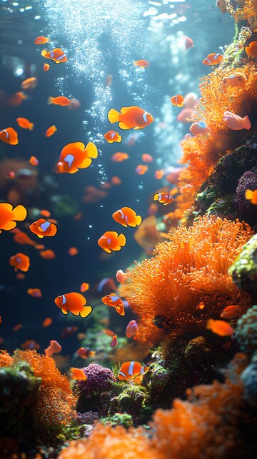 珊瑚礁鱼群珊瑚章鱼海洋