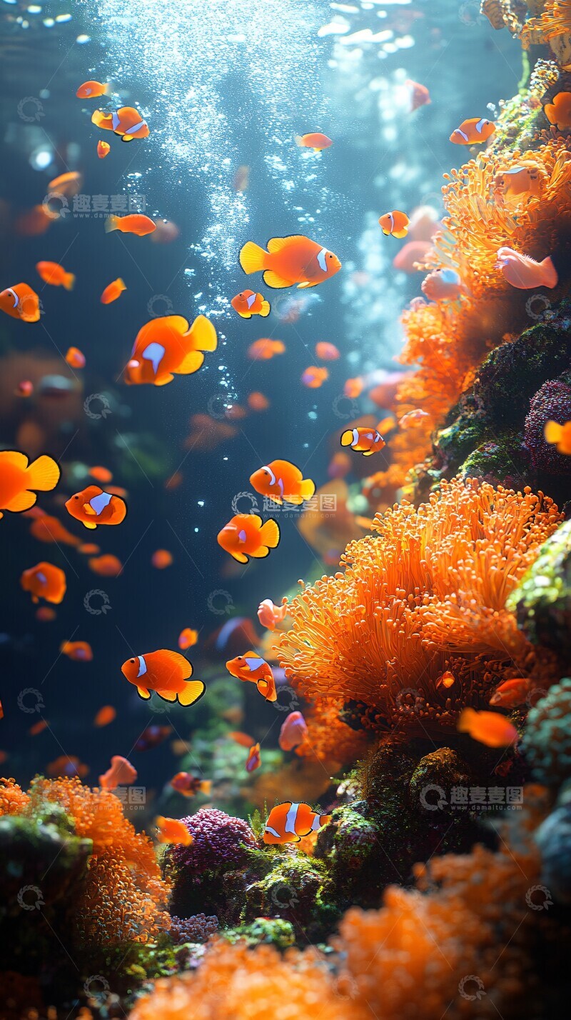 高清大图下载【趣麦麦图】珊瑚礁鱼群珊瑚章鱼海洋