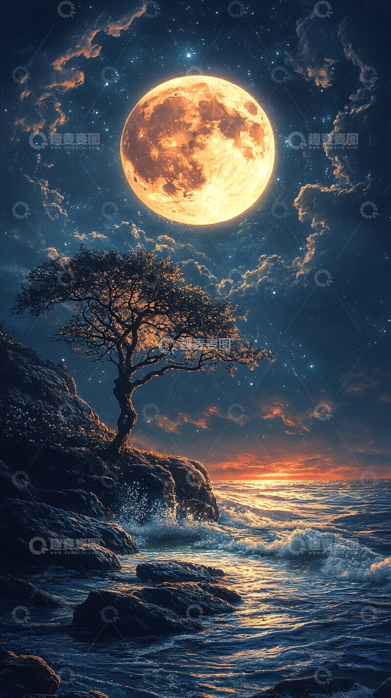 高清大图下载【趣麦麦图】月下花海高清影像视觉2