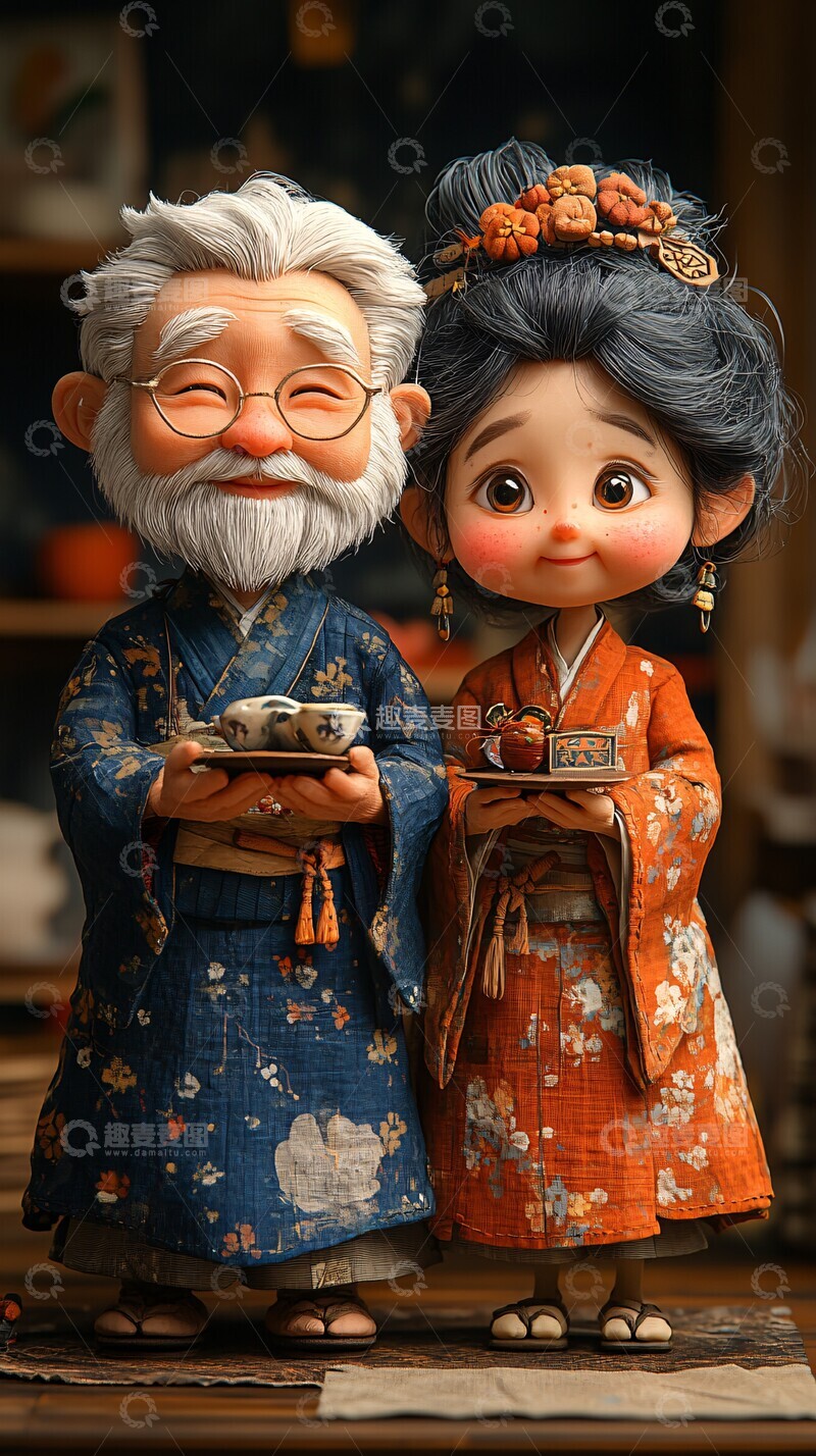 老人观看卡通电视1