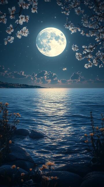 月下花海高清影像视觉3