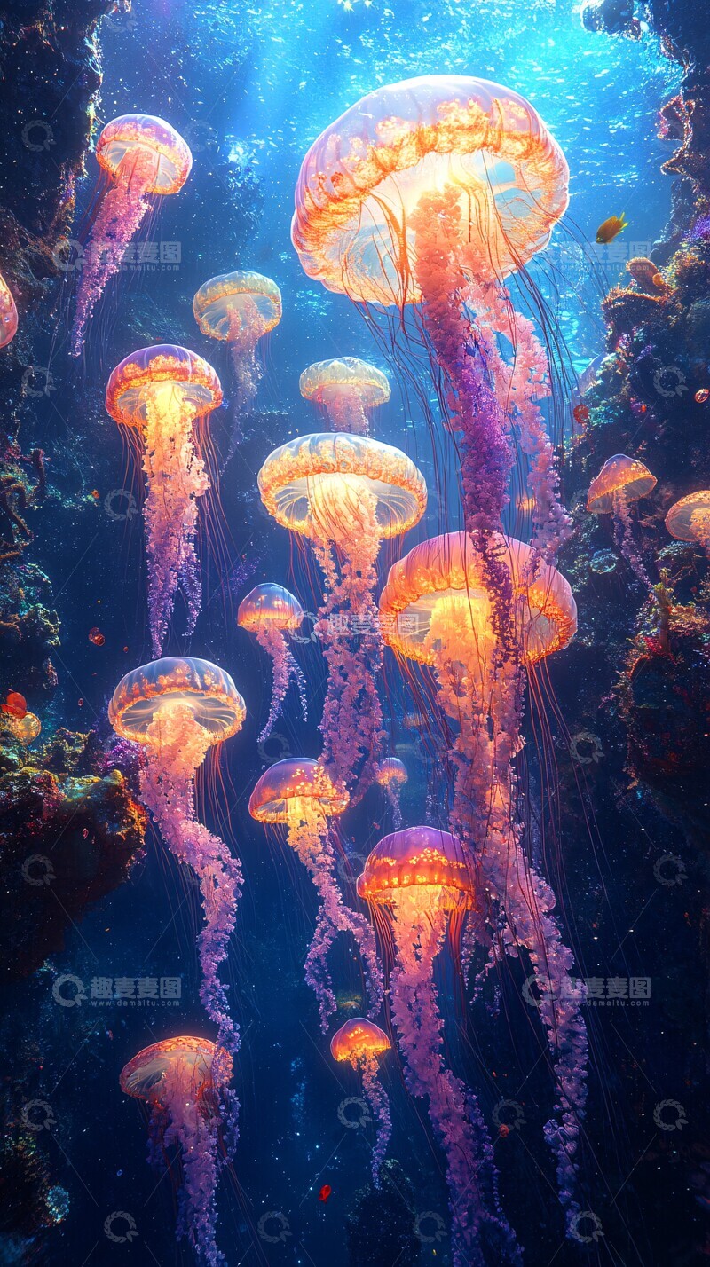 高清大图下载【趣麦麦图】夜海奇幻生物