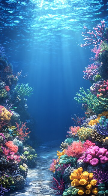 海底珊瑚群海底珊瑚阳光