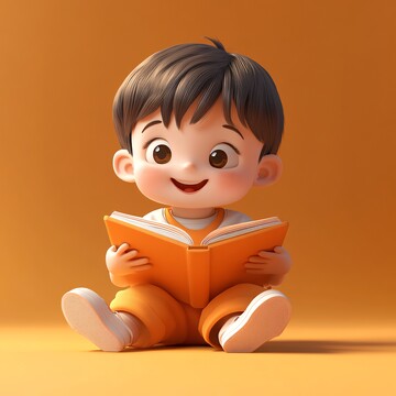 小男孩阅读形象2