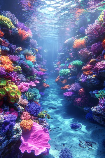 珊瑚礁边缘珊瑚边缘颜色