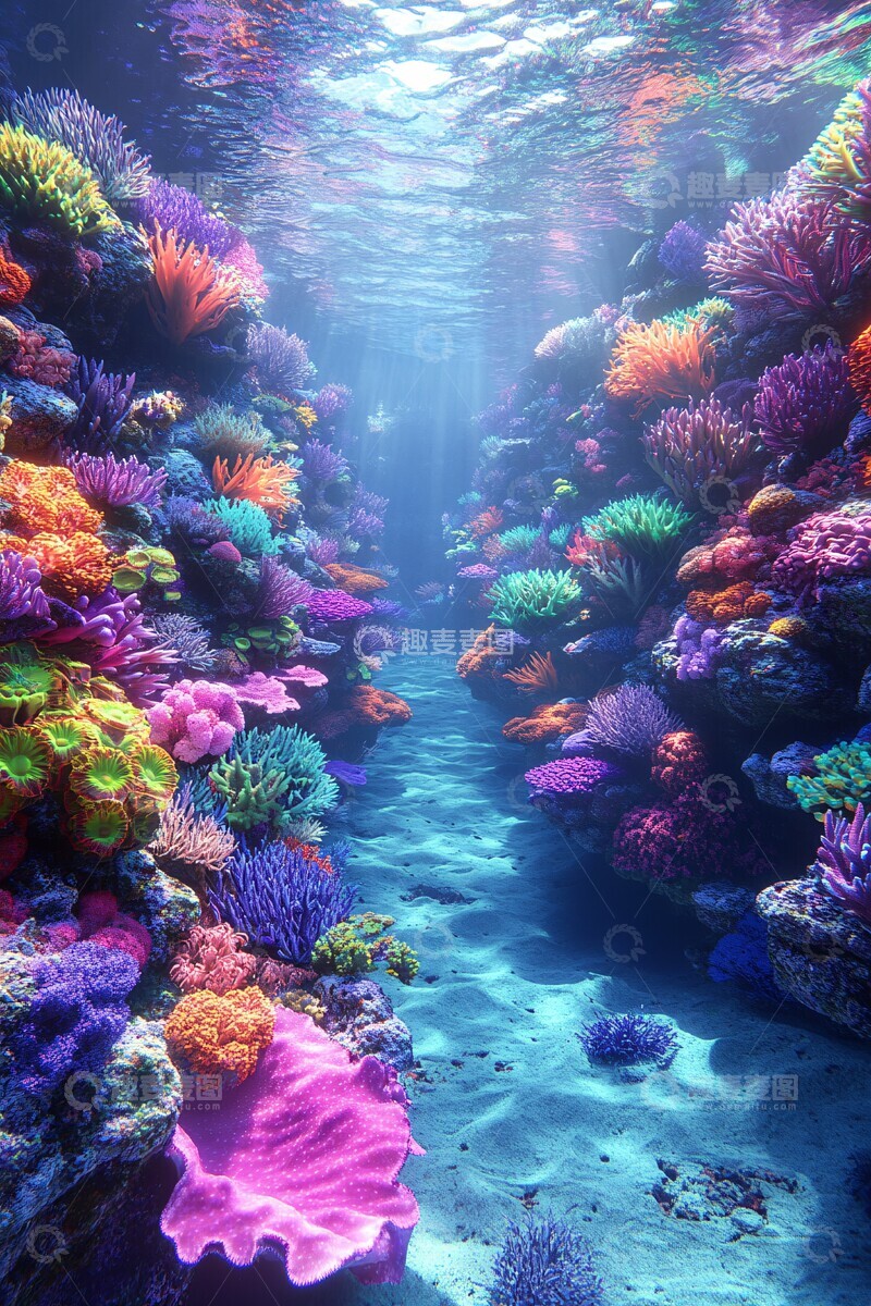高清大图下载【趣麦麦图】珊瑚礁边缘珊瑚边缘颜色