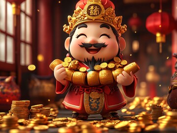 财神手持金元宝1