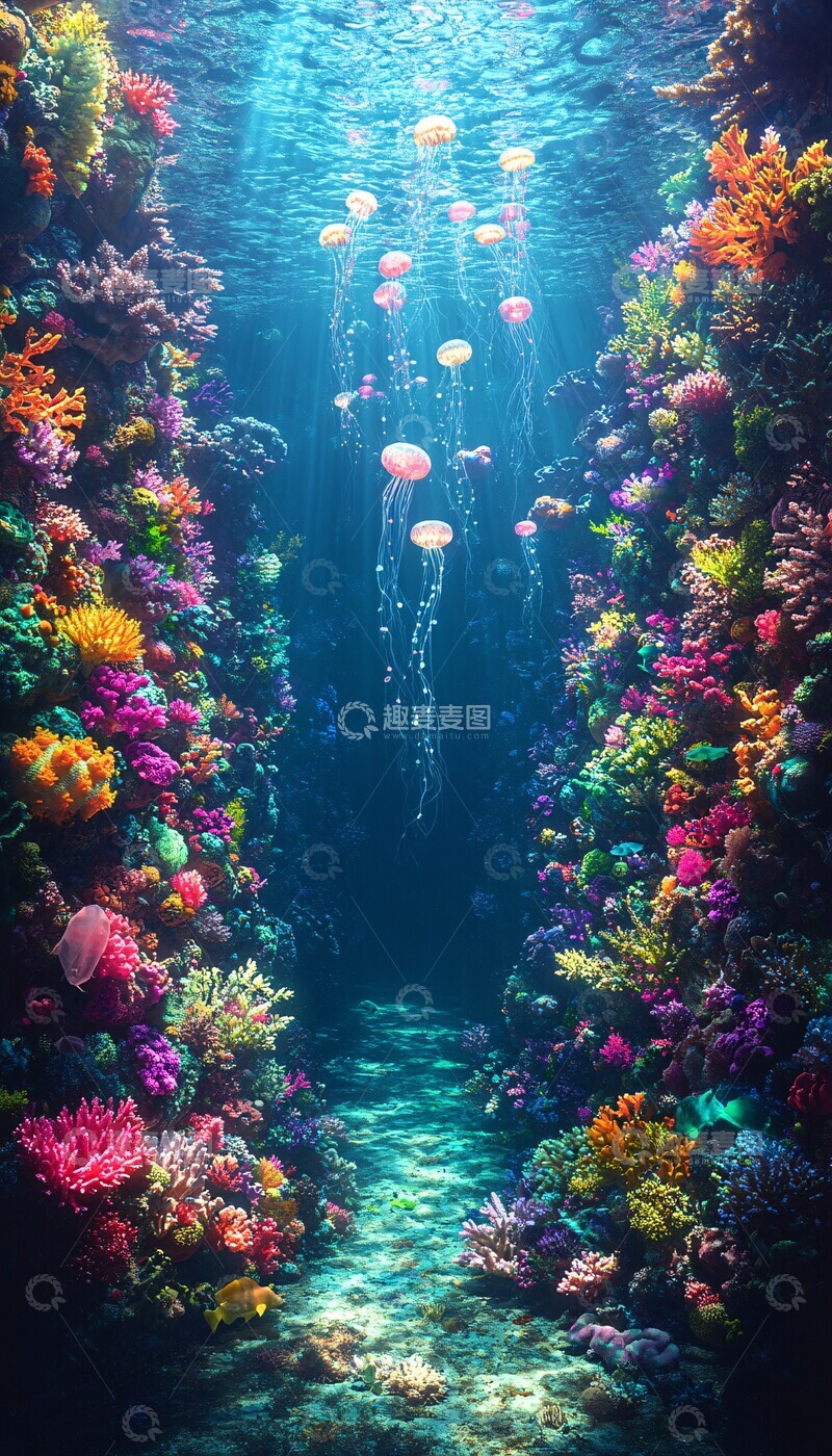 高清大图下载【趣麦麦图】珊瑚礁与电鳗1