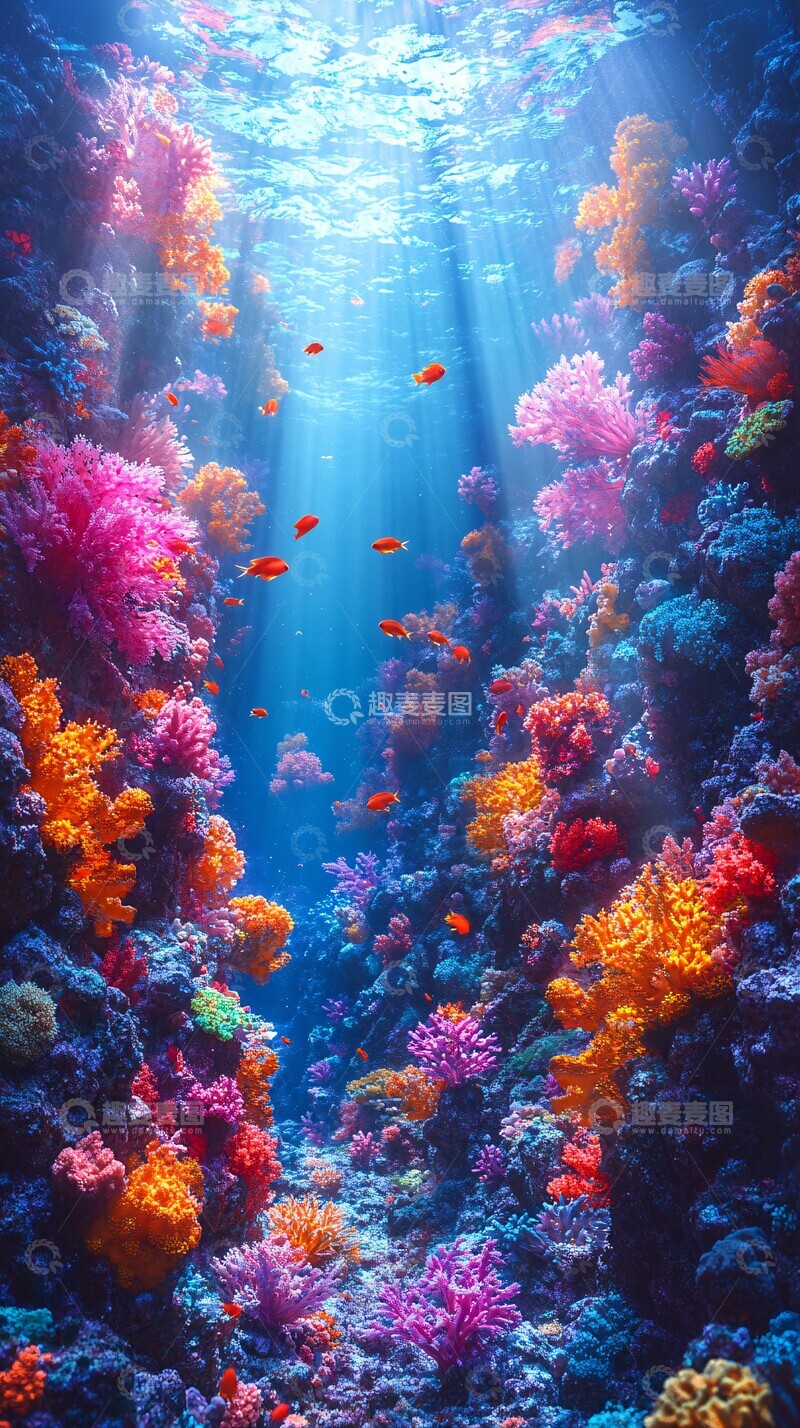 高清大图下载【趣麦麦图】海底珊瑚鱼群6