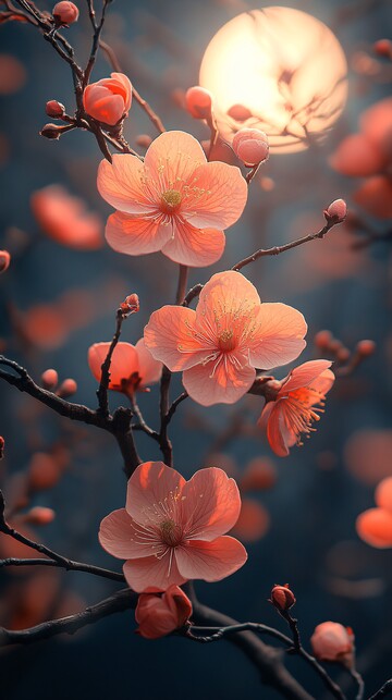 月下花海高清影像视觉