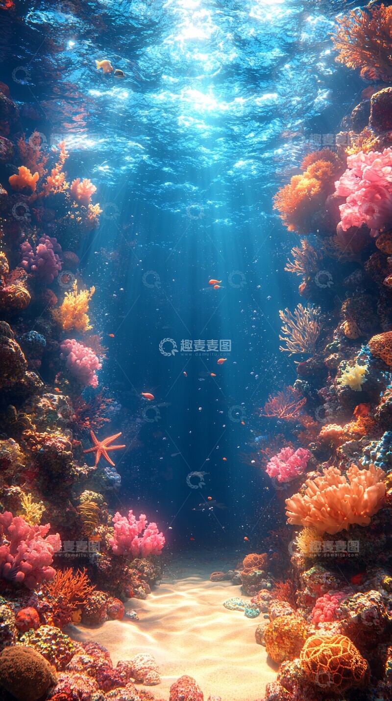 高清大图下载【趣麦麦图】海底景象海底景象海面1