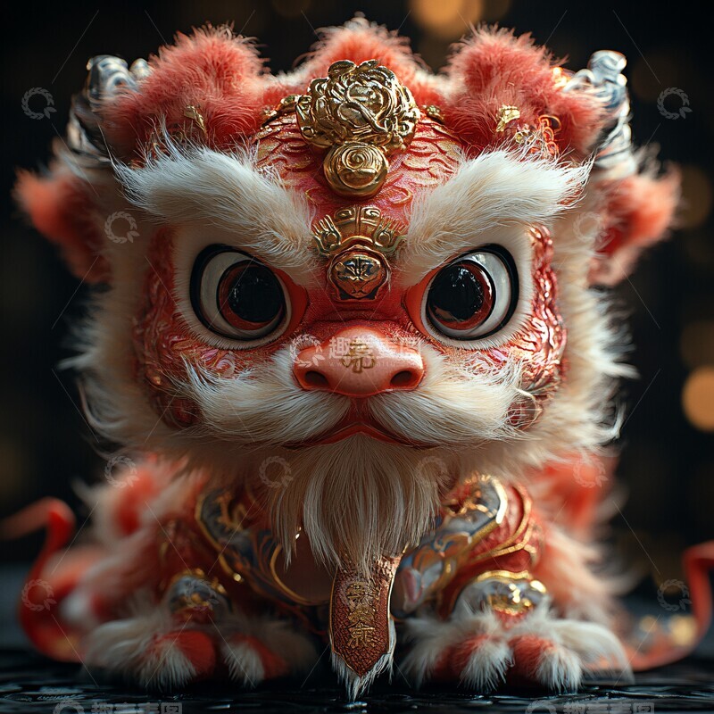 高清大图下载【趣麦麦图】-新年舞龙狮头饰