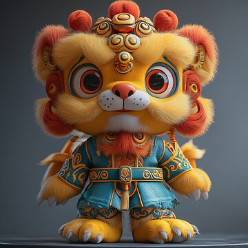 小狮子舞者狮子舞者头发2