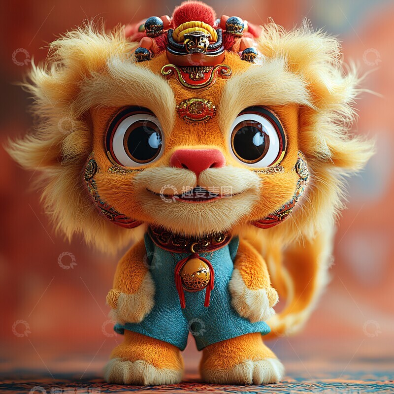 高清大图下载【趣麦麦图】小狮子舞者狮子舞者头发1