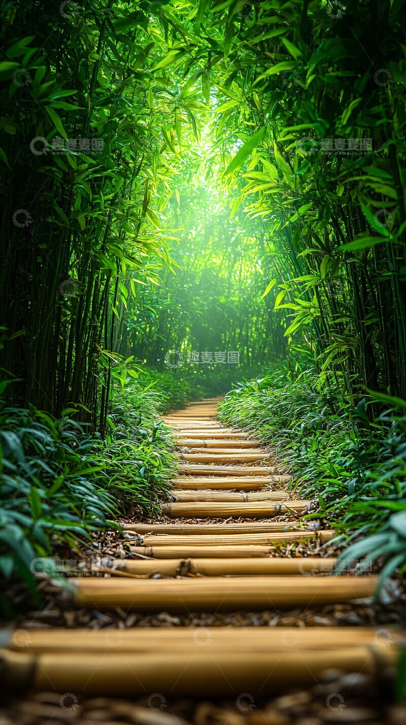 高清大图下载【趣麦麦图】竹林小径竹林小径竹子