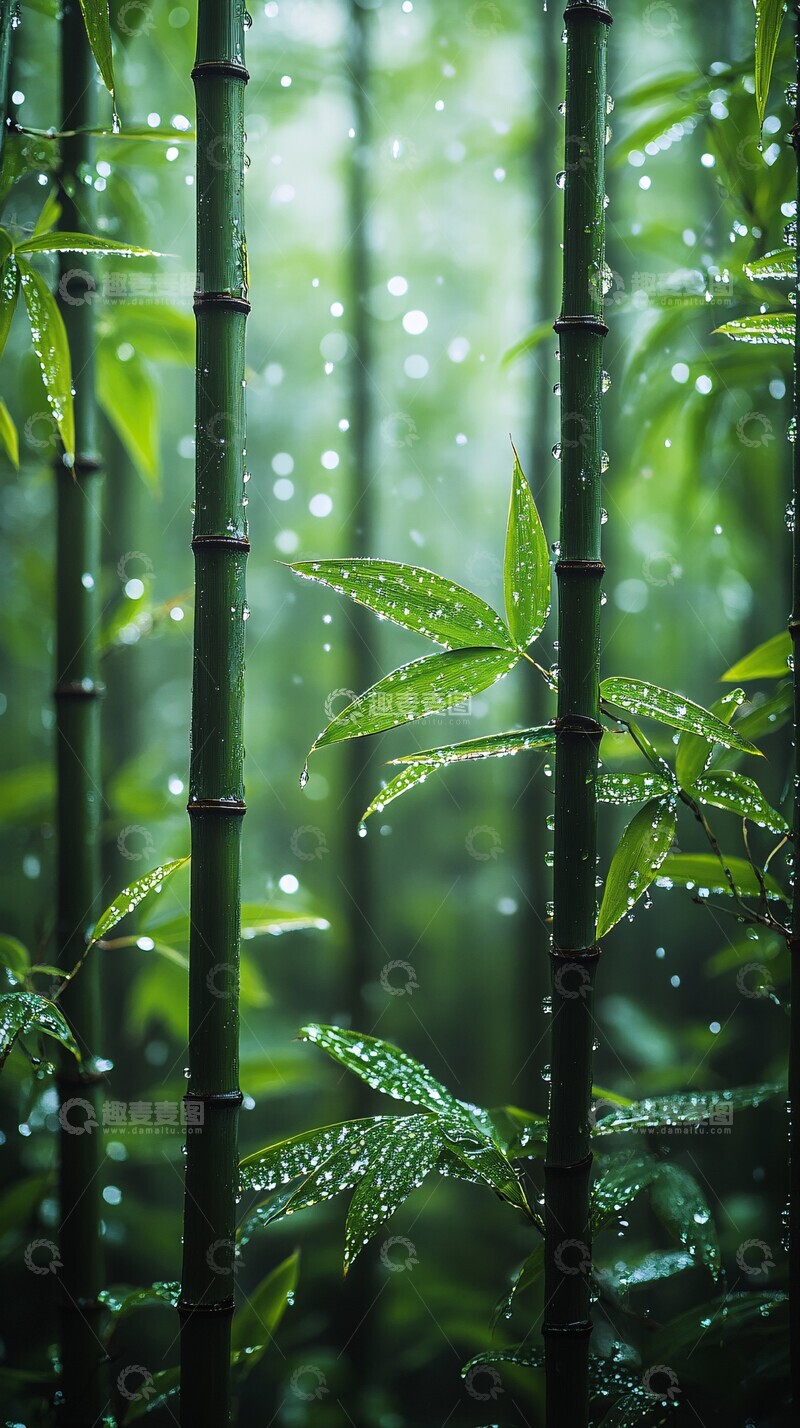 高清大图下载【趣麦麦图】竹林绿意竹林绿叶竹子