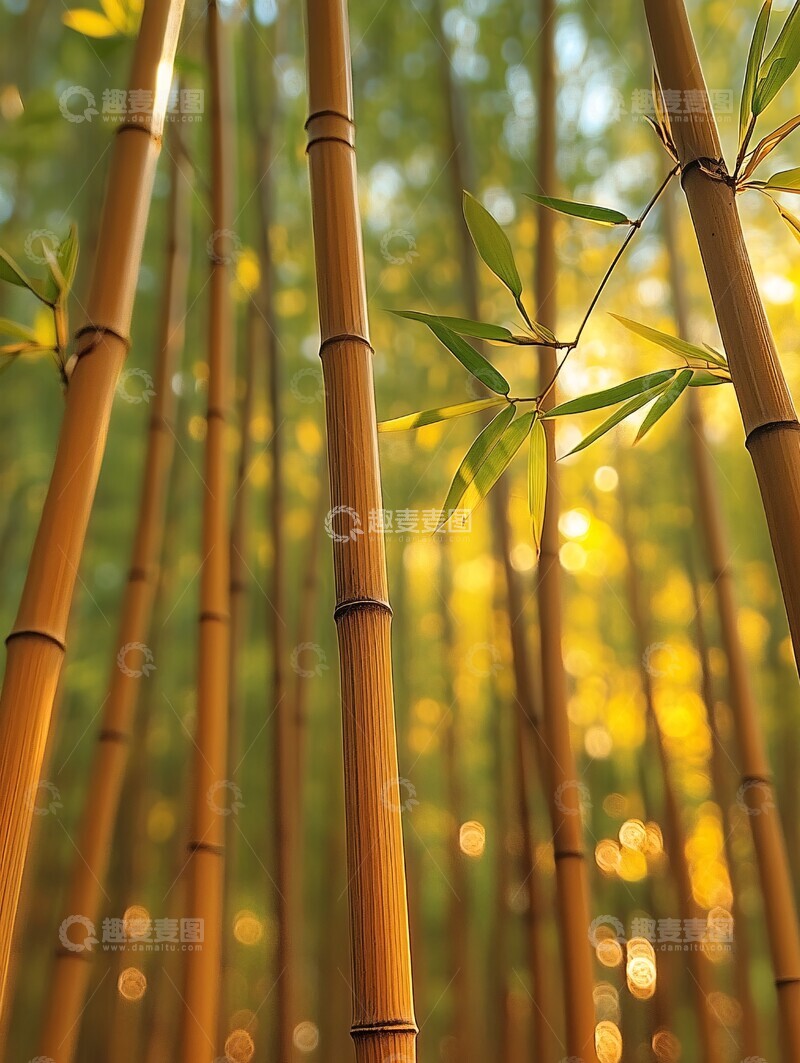 高清大图下载【趣麦麦图】竹林绿叶白干
