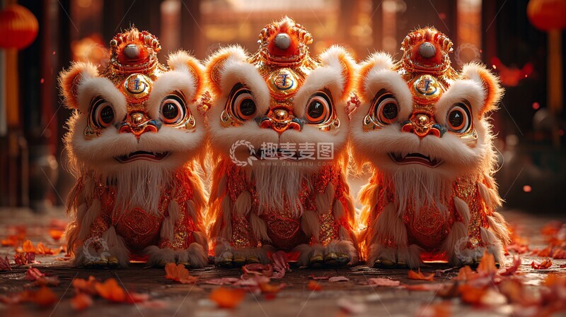 高清大图下载【趣麦麦图】亚洲狮舞表演1