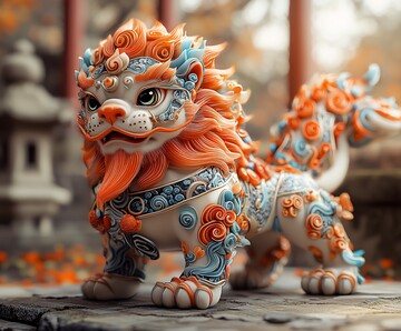 红狮盲盒生物模型