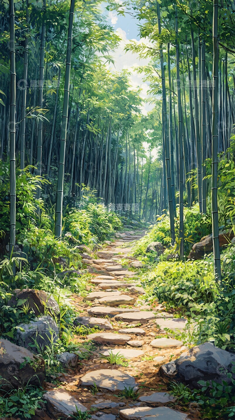 高清大图下载【趣麦麦图】竹林茂盛茂盛森林树木1