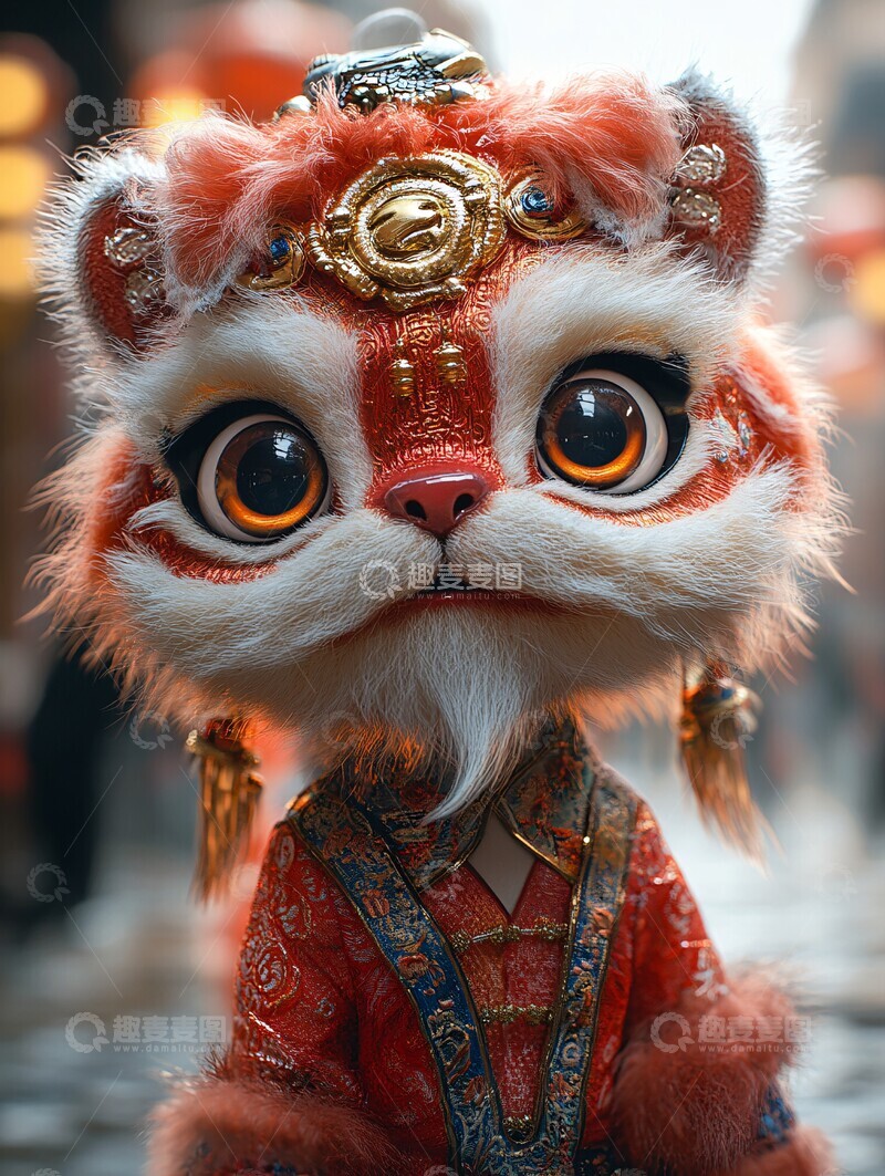 高清大图下载【趣麦麦图】狮子舞狮头角色3