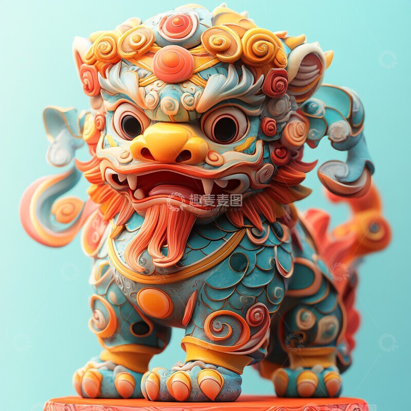 高清大图下载【趣麦麦图】狮兽人彩色插画1