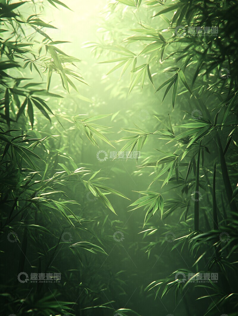 高清大图下载【趣麦麦图】竹林风动竹林竹叶古风2