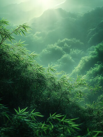 竹林风动竹林竹叶古风1