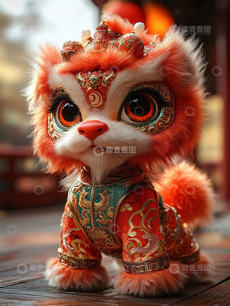 高清大图下载【趣麦麦图】狮子舞狮头角色2