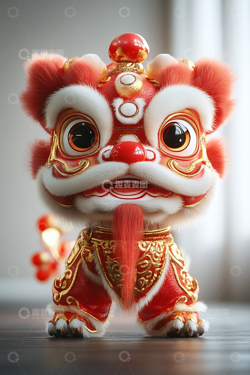 高清大图下载【趣麦麦图】狮子舞头狮子舞头红色3