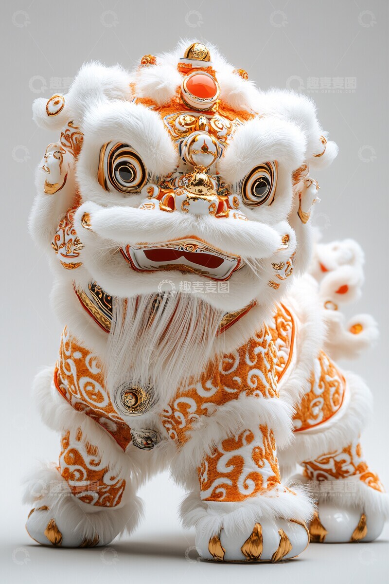 高清大图下载【趣麦麦图】狮子舞手工模型