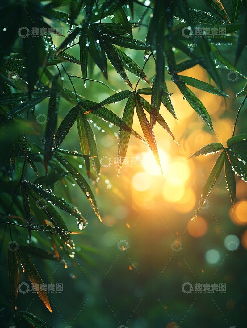 高清大图下载【趣麦麦图】竹林风动竹林竹叶古风