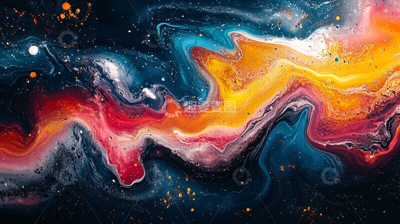 高清大图下载【趣麦麦图】彩色抽象油画3
