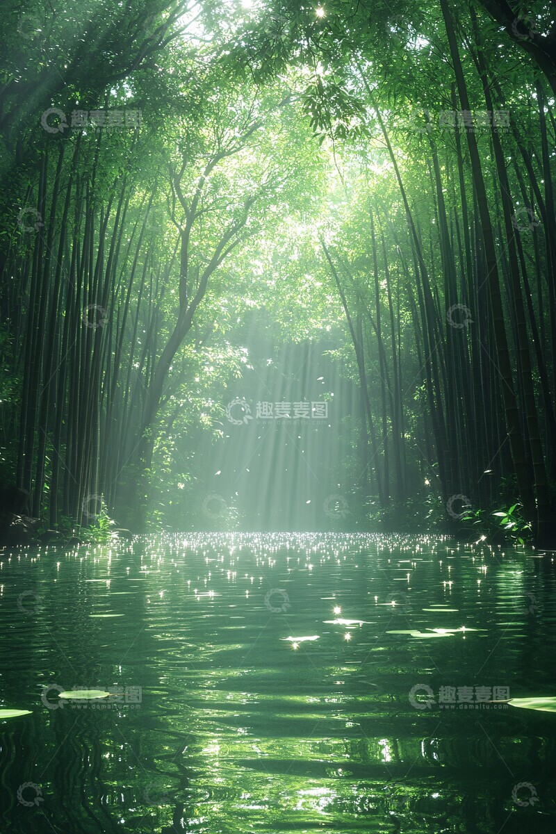 高清大图下载【趣麦麦图】竹林清水竹林清水阳光1