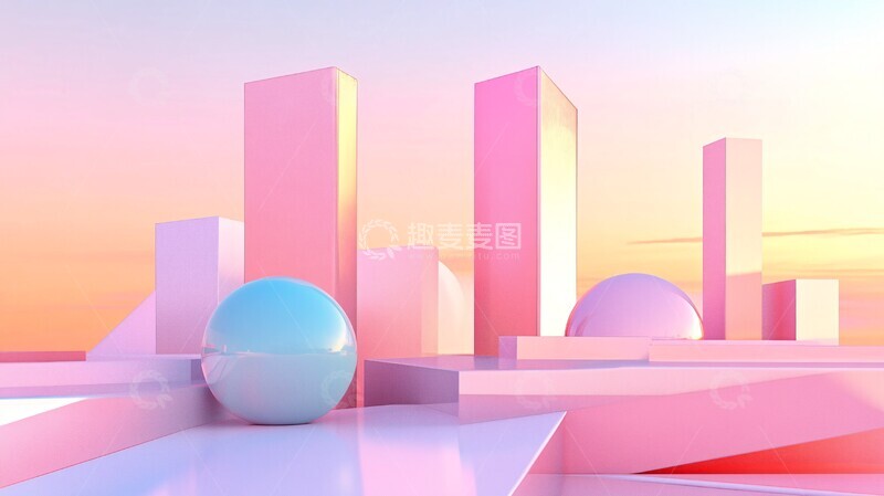 高清大图下载【趣麦麦图】柔和色彩抽象壁纸