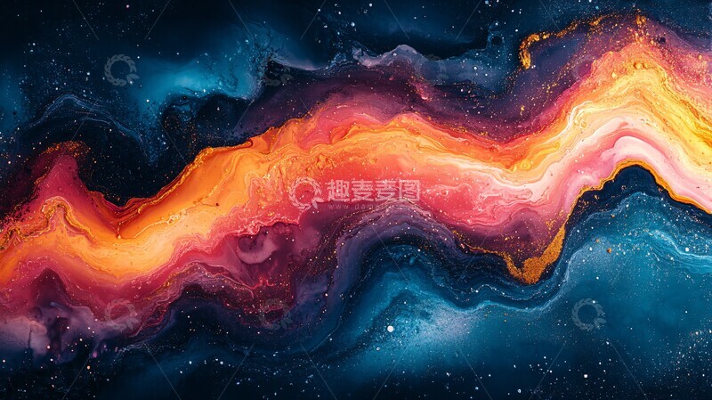 高清大图下载【趣麦麦图】彩色抽象油画4