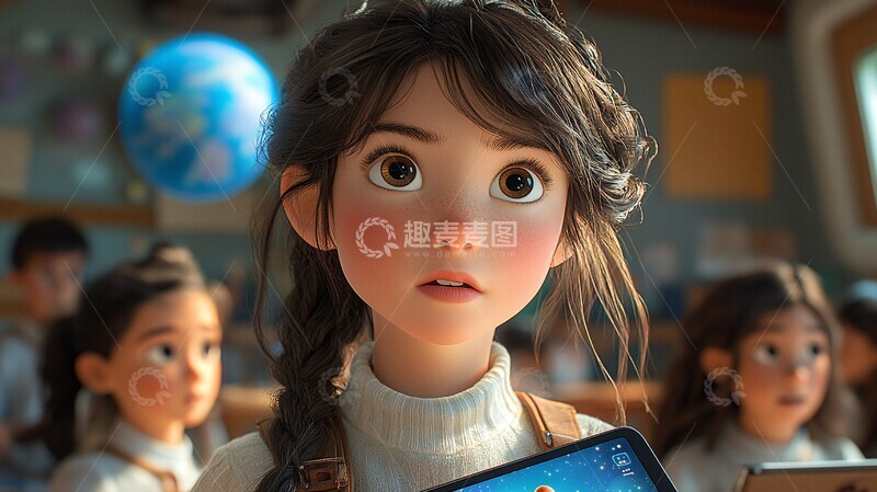 高清大图下载【趣麦麦图】行星探索与学习场景2