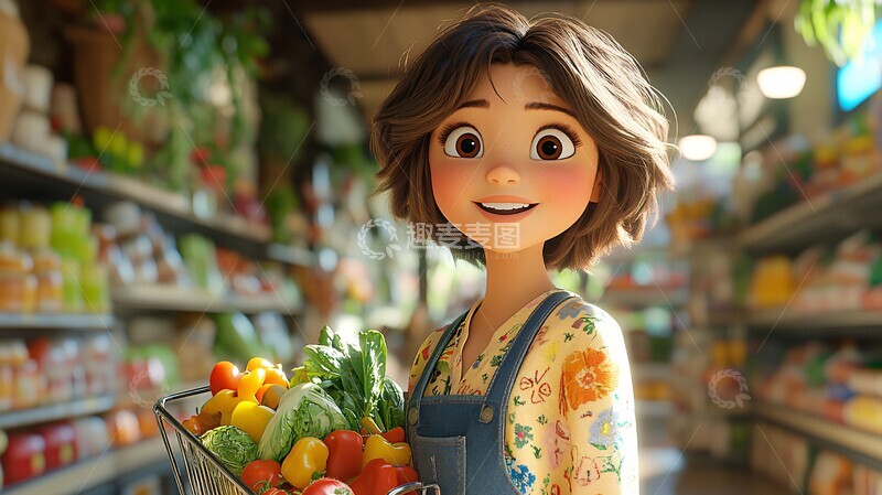 高清大图下载【趣麦麦图】超市购物的快乐时光3