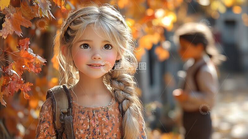 高清大图下载【趣麦麦图】女孩与同学放学3