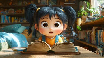 女孩读书女孩读书书桌3