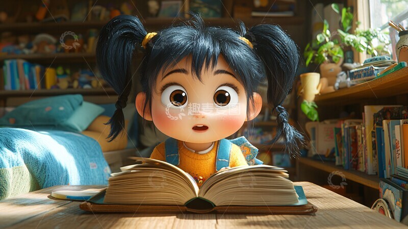 女孩读书女孩读书书桌3