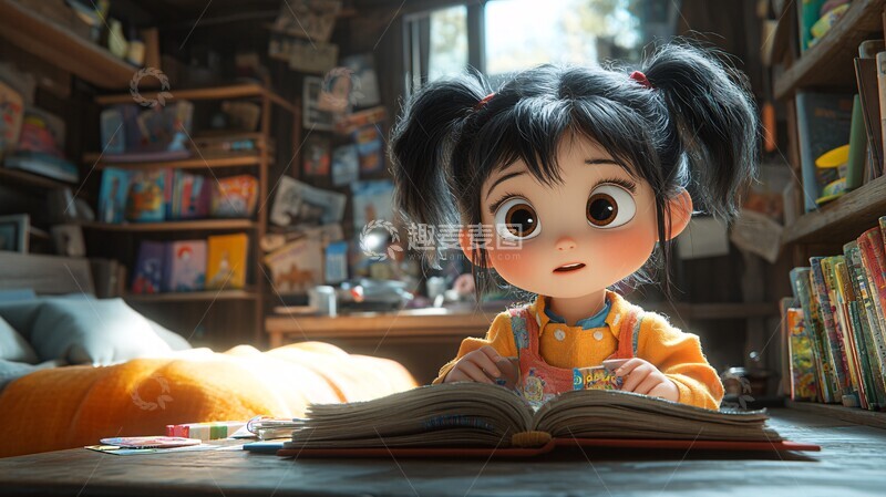 女孩读书女孩读书书桌2